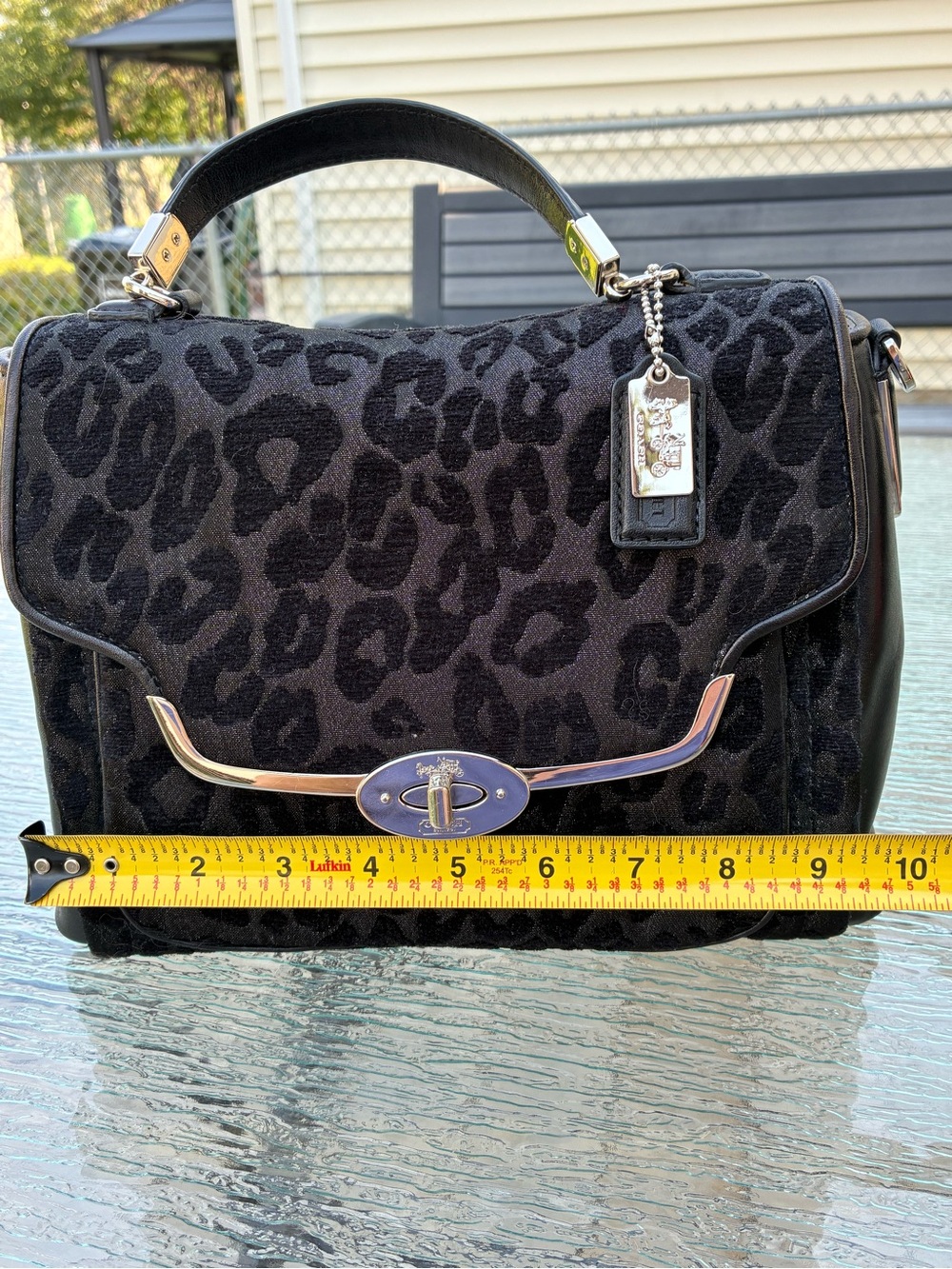 Coach Madison Chenille Ocelot Sadie Flap Satchel - Picture 14 of 16